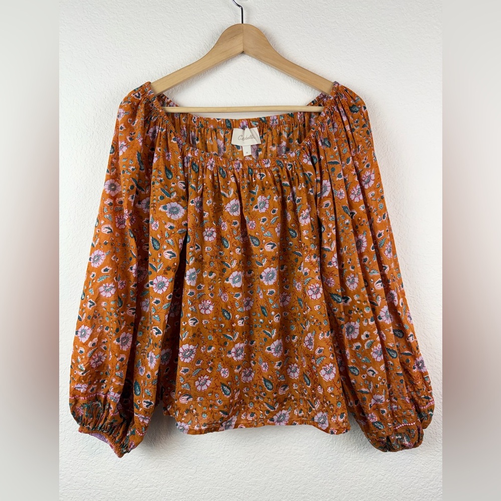 Cleobella Shaina Blouse in Terracotta Floral